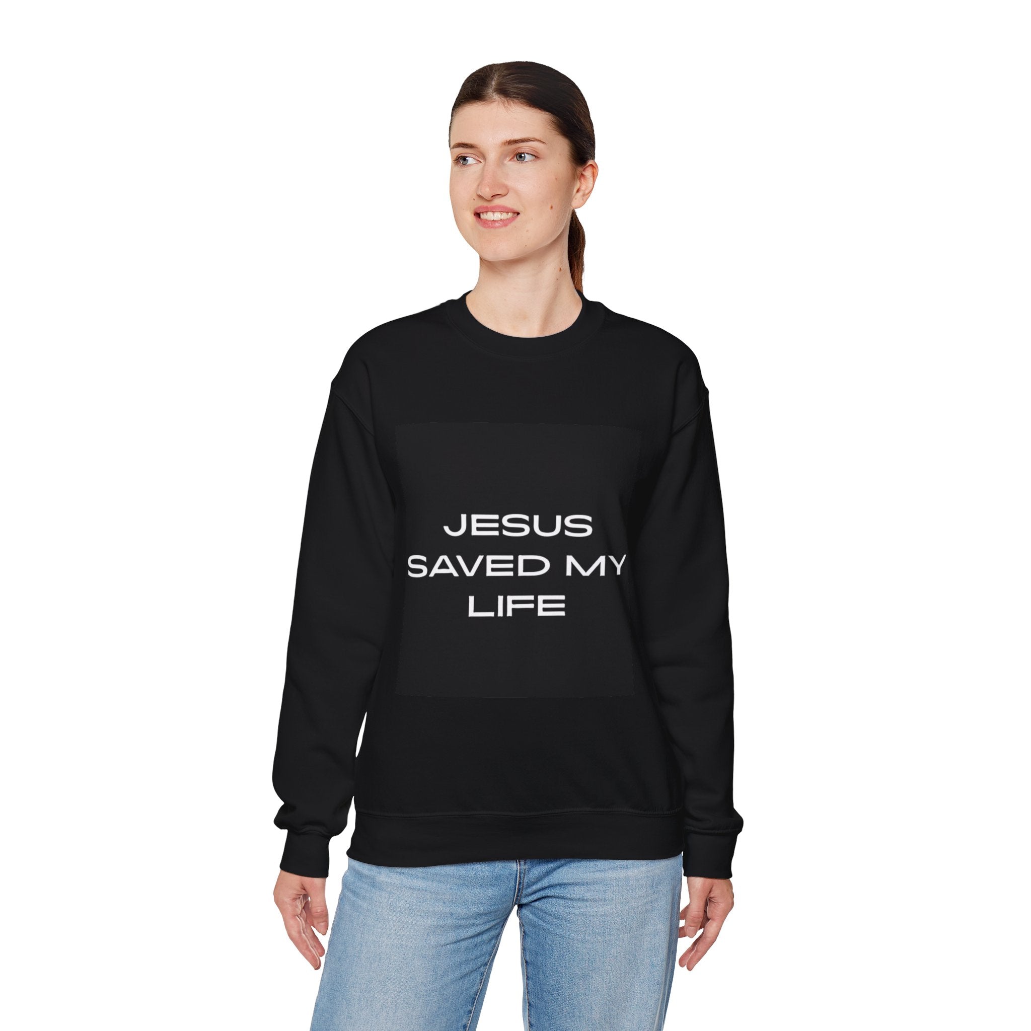 "Jesus Saved My Life" Crewneck Sweatshirt [Wear & Share Your Testimony]
